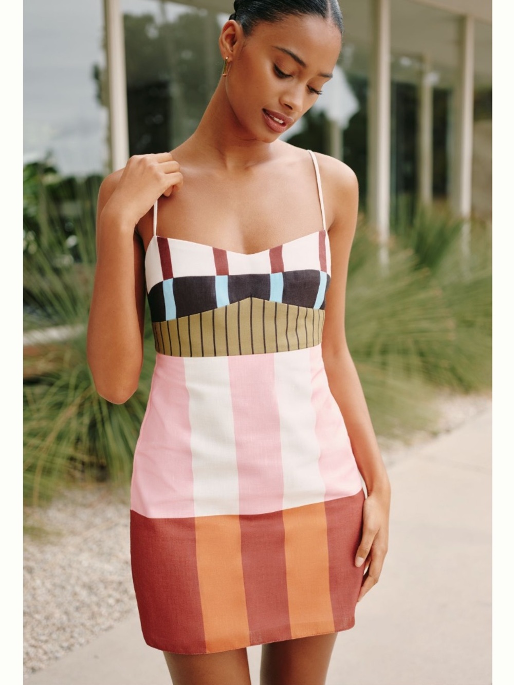 Cala de la Cruz × Anthropologie Lucca Mini Dress Striped Bengalrosa Size Large P